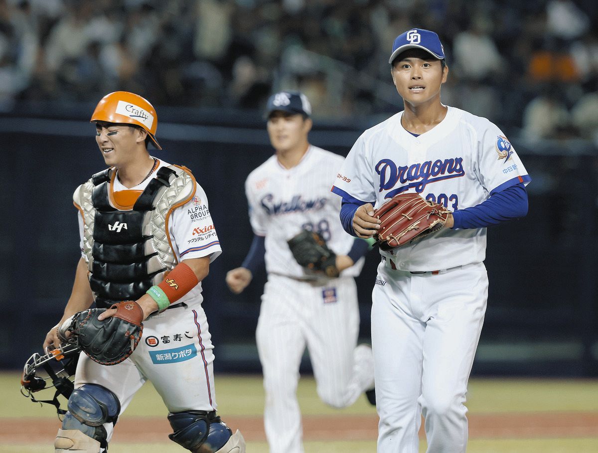 中日育成・井上剣也、最速153キロで2K！ 満塁ピンチで4番の日本ハム
