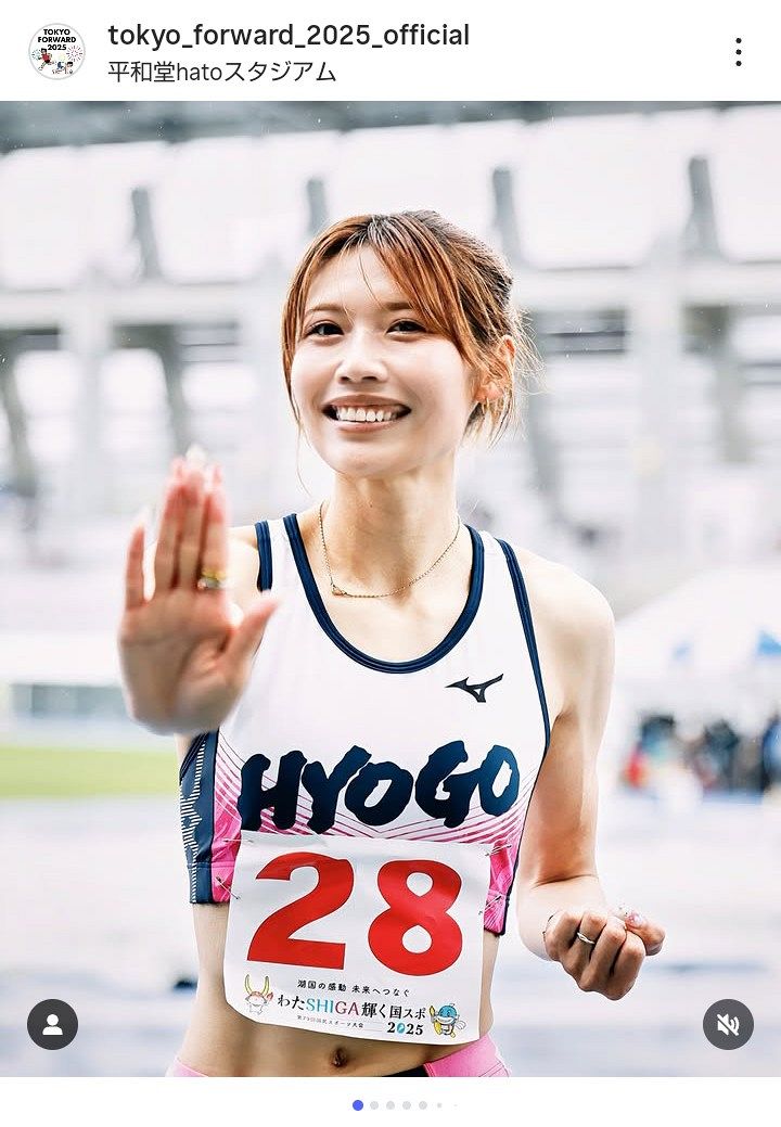 ◇陸上・中島ひとみ、『はじめようか！』レース前に再び鬼滅”猗