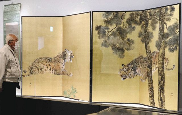 迫力の虎の屏風