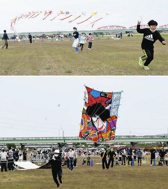 手作り連凧、大凧 空高く 大門カイトパーク：北陸中日新聞Web