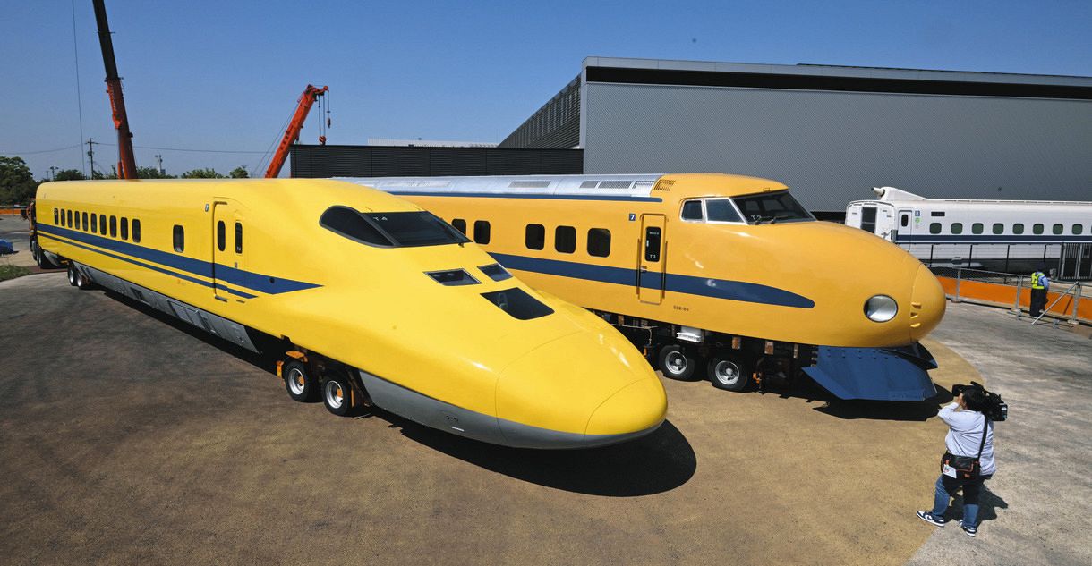 動画】幻の2ショット「ドクターイエロー」T3、T4が共演 名古屋市の