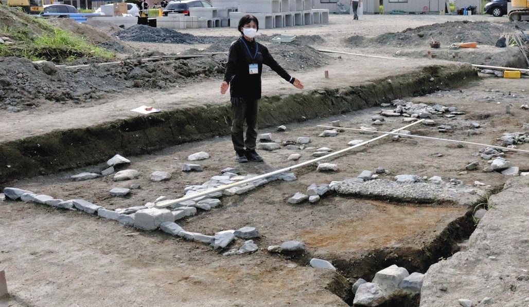 中世の建造物が存在したことが分かる遺構=大津市比叡辻1で