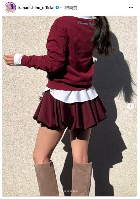 ◇西野カナ、“絶対領域”のぞく「Sスウェット」ショット【写真複数枚