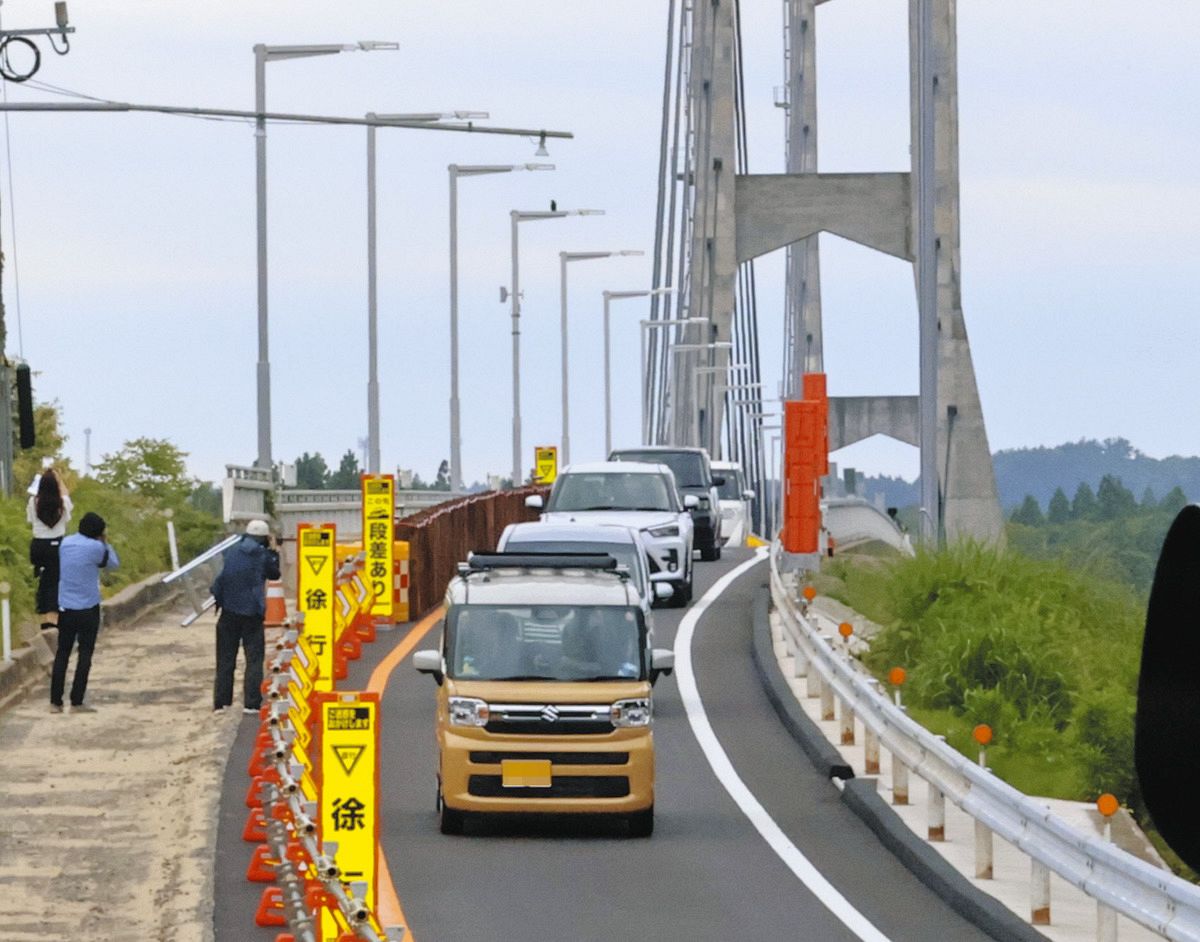 能登島へのアクセス改善 ツインブリッジのとの暫定供用始まる：北陸中