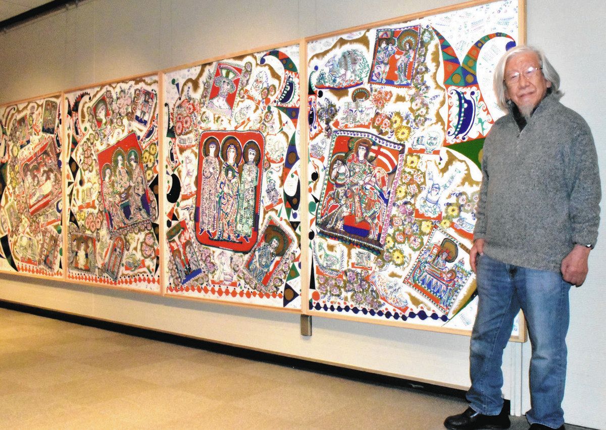 ウクライナへ届け、平和祈るガラス絵 中区で堀尾一郎さん個展：中日新聞Web