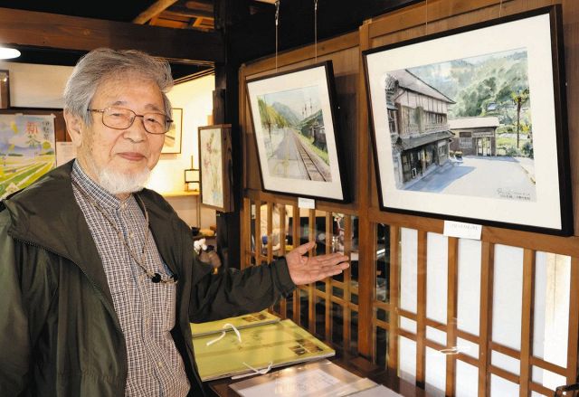 名松線の懐かしい風景を水彩画に　伊勢の高尾聖一さんが度会で個展