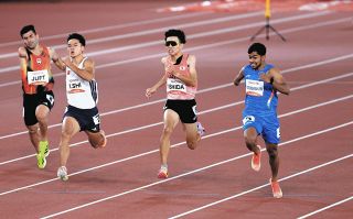 陸上男子100m走で石田駆選手は４位「取っちゃいけない順位」　アジアパラ大会