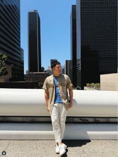 ◆持ってる男・杉谷拳士、パドレス―ドジャース戦「早着替え応援」【写真複数】