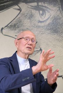 漫画家ちばてつやさん＝2025年7月撮影、東京都練馬区で
