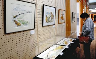 満蒙開拓団の逃避行描く　阿智・平和記念館で水彩画展示、5月6日まで