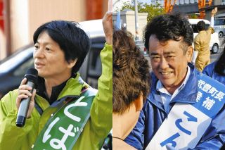 武豊町長選挙の候補者2人、懸命に政策訴え駆け回る