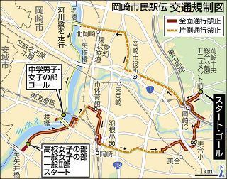 å²¡å´Žå¸‚æ°‘é§…ä¼ã€19æ—¥å·ç ²ã€€äº¤é€šè¦åˆ¶ã€åˆå‰ä¸­ã«ã‚³ãƒ¼ã‚¹å‘¨è¾ºã§