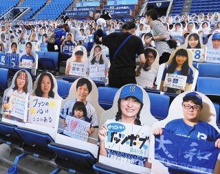無観客でも…DeNA佐野「ファンとともに闘いたい」 横浜スタジアム内野席に応援パネル5000枚設置