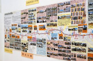 地域の歴史を題材にした小中学生の自由研究作品＝安城市安城町で