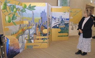 「なごや平和の日」空襲犠牲者悼み祈念式典　東邦高校美術科制作の5メートル屛風展示