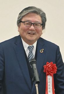 豊田合成の宮崎直樹会長＝名古屋・栄の中日ビルで