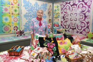 ハワイの自然モチーフに　三重県明和町のパッチワーク教室・奥浦さん展示
