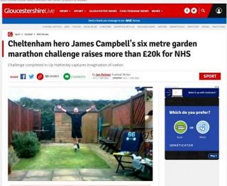 自宅の庭でフルマラソン完走!?「最高に間抜けなアイデア」で英国やり投げ選手が“コロナ基金”集める