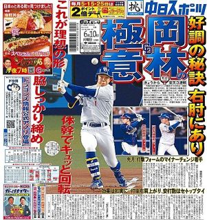 中スポ 今日の紙面：中日スポーツ・東京中日スポーツ