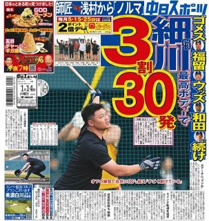 中スポ 今日の一面（表紙）一覧：中日スポーツ・東京中日スポーツ