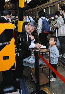 グッズ販売や模型を展示　アルピコ交通上高地線・新村駅で鉄道まつり