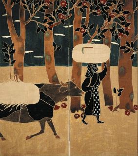 ＜美のありか＞藤井達吉「大島風物図屛風」（碧南市藤井達吉現代美術館）