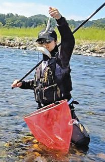 谷口舞さん　安曇川アユ攻略　滋賀・広瀬漁協管内