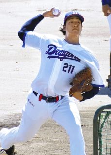 中日育成・梅津晃大、右肩手術後初のシート打撃登板 打者6人に29球で安打性ゼロ、最速153キロ「体に痛みが出ず最後まで投げられた」