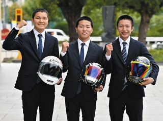 【ボートレース・本社来訪】デビュー控え乾仁平、青島凜汰郎、小林陸空の新人3選手がアピール「ファンにわくわくしてもらえるよう頑張りたい」
