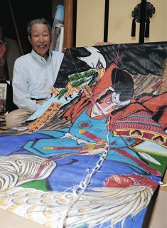 「鷲」付く二つの地域結ぶたこ　幸田町鷲田区と碧南市鷲塚町、幸田の杉浦さんが伝説描く