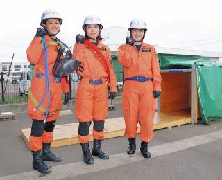 女性消防チーム　狙うは全国　福井市東消防署東分署の３人　