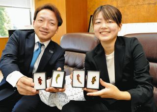 塩尻市協力隊員と城取うるし工芸が製作した木曽堆朱ピンバッジ　信州ハンドクラフトフェスタ2026で大賞