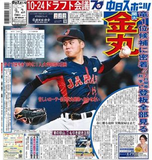 中スポ 今日の紙面：中日スポーツ・東京中日スポーツ