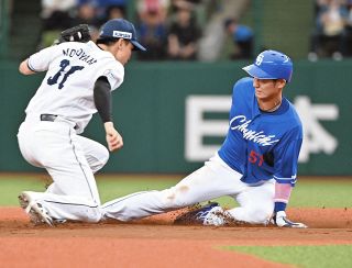 中日・上林誠知、2盗塁で今季12盗塁　キャリアハイまであと1つに迫るも「通過点。15、20個と狙っていきたい」